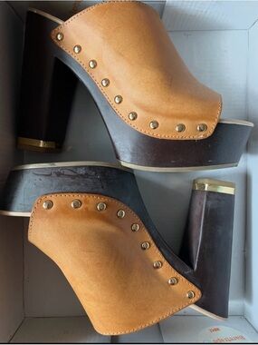 EXPRESS Studded Platform Mule Heels